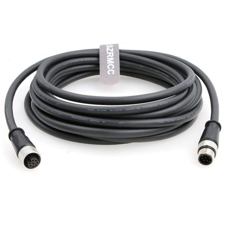M12 A Code 8 Pin Male to Female Connector Sensor Cable High Flex Waterproof A... gallery
