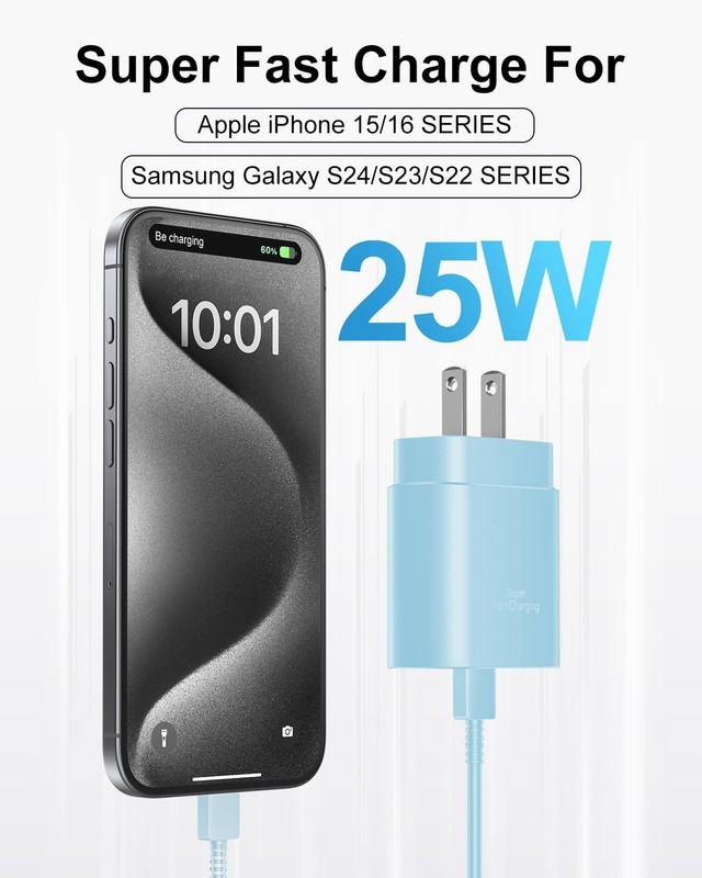 Type C Charger Fast Charging, 2Pack [10FT&6FT] Long USB C Cable with 25W Phon... gallery