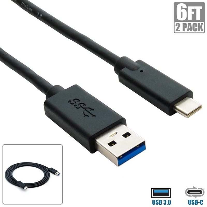 2x 6FT USB-C Type C to USB 3.0 Type A Cable Cord PC Smartphone Laptop MacBook