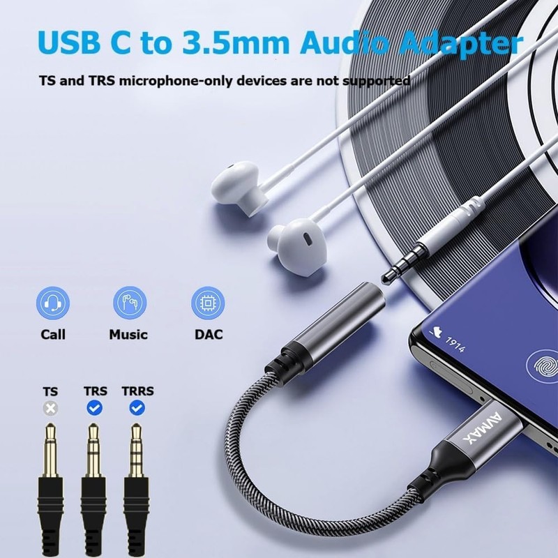 Universal USB C to 3.5mm Adapter Pack - Hi-Fi Audio, Ideal for All Devices gallery