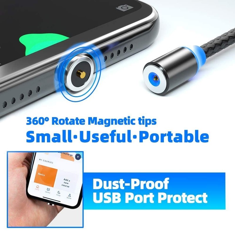 Magnetic Charging Cable Tips 4 Pack Dustproof Port Protector USB C Fast Charge gallery