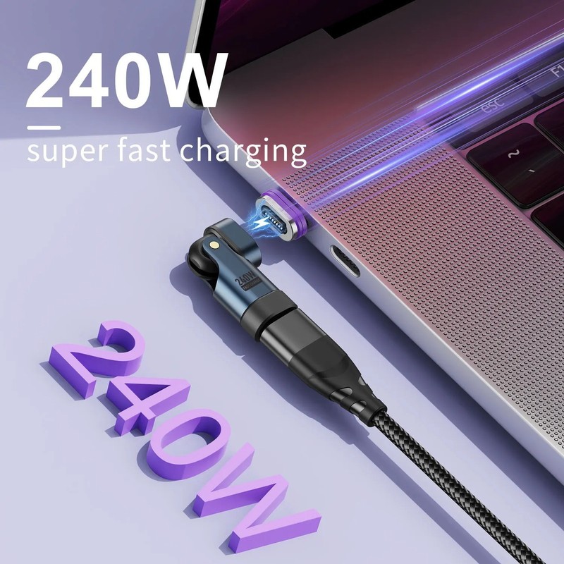 USLION 240W Type C Adapter USB-C to Type-C Fast Charging Cable Magnetic USB C gallery
