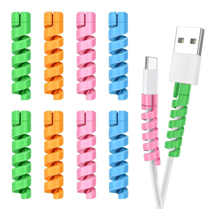 Cable Protector for Phone Pad Notebook Silicone Cord 12 Colorful