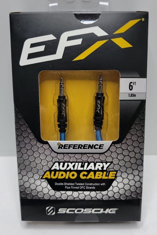 Scosche R-Series 3.5mm Auxiliary Audio Cable With Straight Tips. EFXAUXR6
