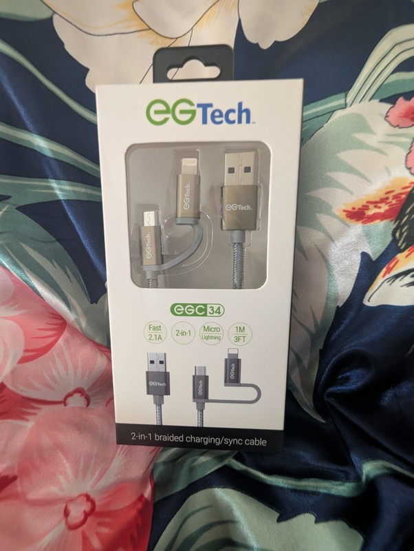 EGTech 2-in-1 braided Charging/Sync Cable 3 Feet Micro ⚡