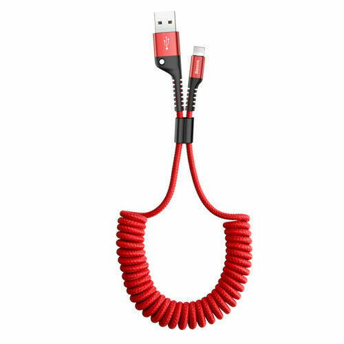 Baseus Coiled Elastic USB Data Charging Cable For iPhone14 13 12 11 Pro Xs X 8 7 gallery