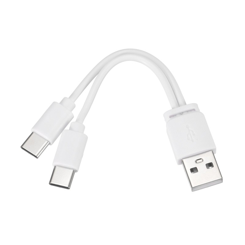 1 Pcs Multi USB A to 2 USB Type C 2 in 1 Splitter 5 Inch, White