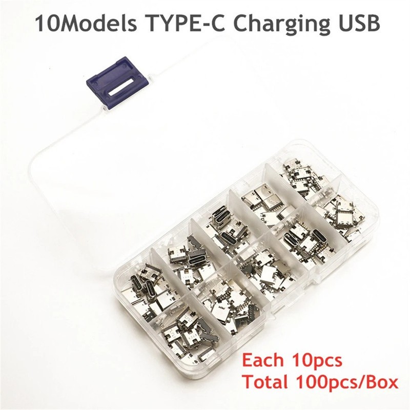 100Pcs Type C USB 3.1 Female Plug Connector Jack Solder Repair Replacement gallery