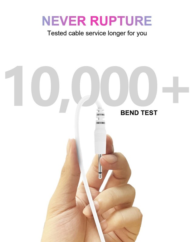 High-Quality 2.7Ft USB DC Charging Cable 2.5mm for Massagers - White (2 Qty) gallery