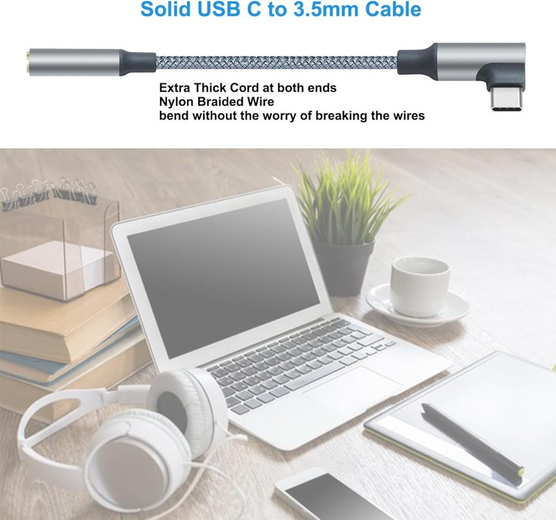 Durable Nylon Braided USB C to 3.5mm Adapter for Crystal-Clear Audio Experience gallery