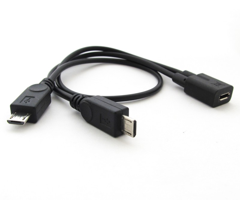 1pc Micro 5pin USB Splitter Adapter Y Cable 1 Female to 2 Male Cable Cord gallery