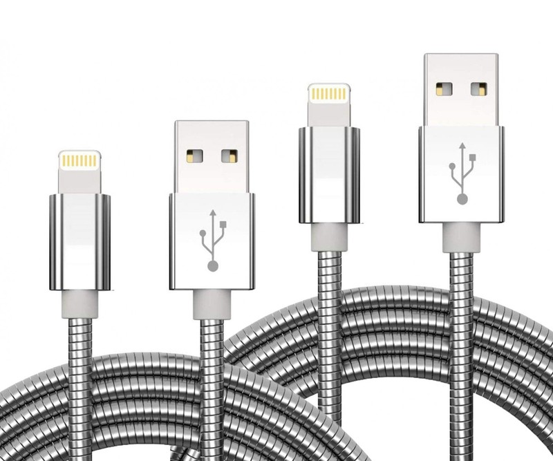 for iPhone iPad – 3FT AND 6FT LONG METAL USB CABLES FAST CHARGE POWER CORD WIRE