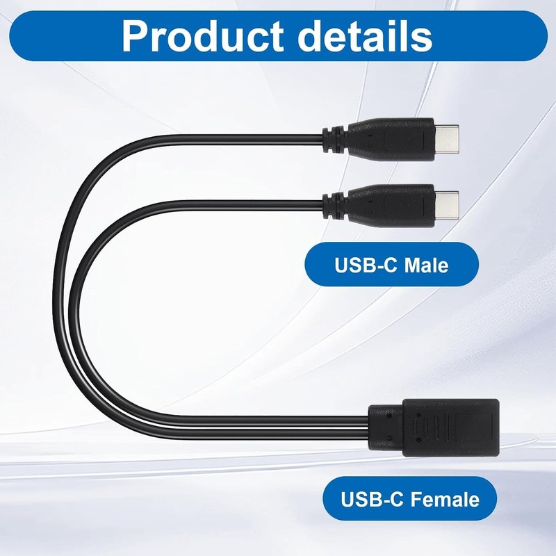 USB C Charging Splitter for Small Electronics - 15W, Fast Power Delivery, 1 Feet gallery