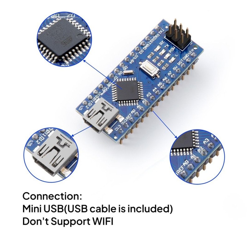 ELEGOO Presoldered Nano Boards with USB Cable Compatible with Arduino IDE Mic... gallery