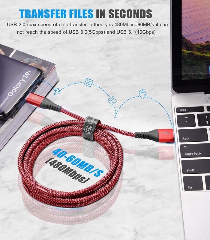 USB Cable 3.1A Fast Charging [2Pack,3.3ft+3.3ft], USB-A to USB-Charger Nylon ... gallery
