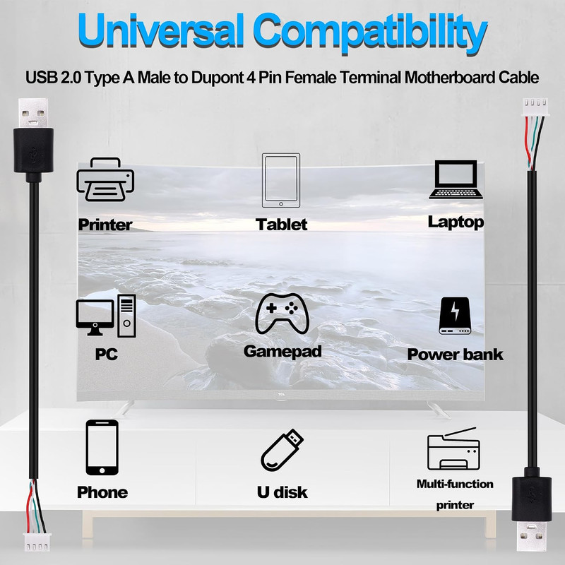 USB a Male to XH2.54 4Pin Motherboard Connector Converting Cable Small 4Pin XH2. gallery