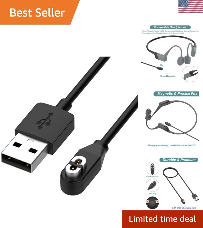 3.3ft Charging Cable for AfterShokz, OpenRun & OpenComm – Magnetic