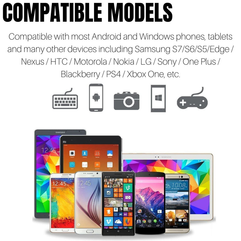 3 Pack 10Ft Braided Micro USB Cable Fast Charging Cord For Samsung HTC Android gallery
