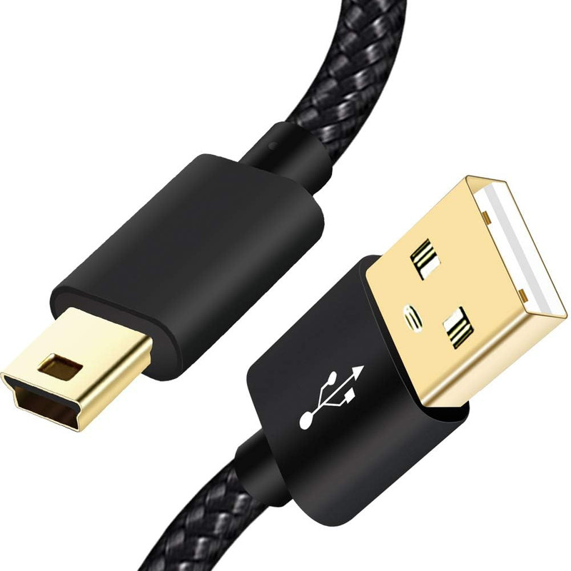 Mini USB Cable Braided 10Ft Type a Male to Mini B Cord Data Charging Cord for ..