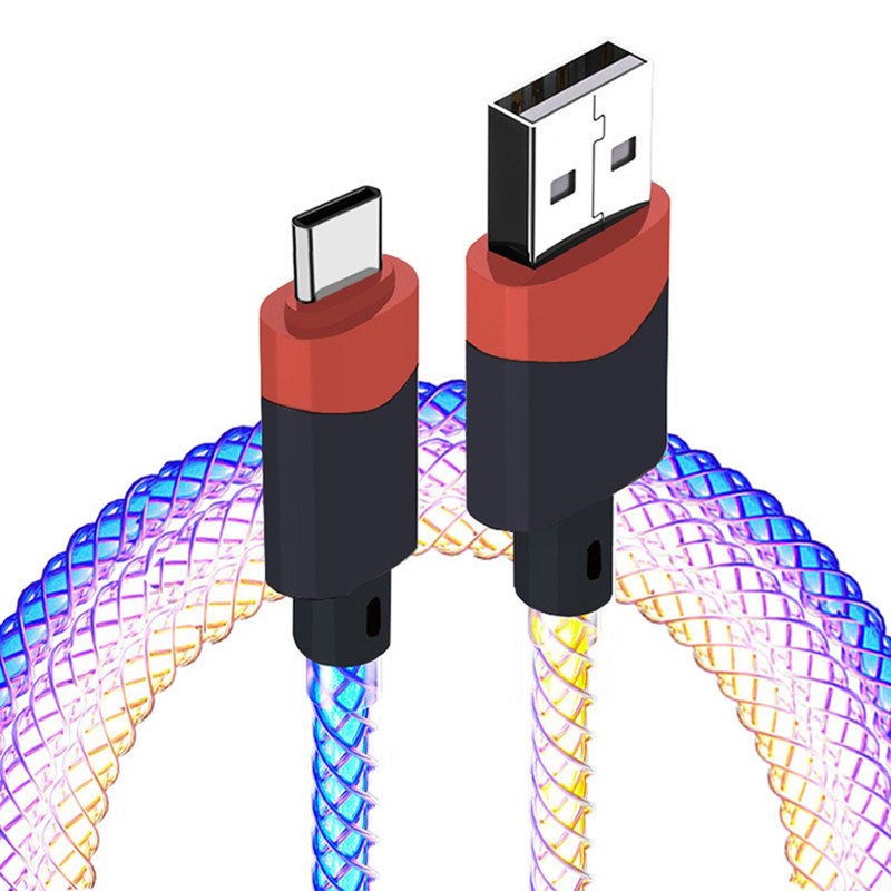 6A Fast Charging Data Cable RGB Dazzling Color Light for iPhone/Type-C/Android gallery