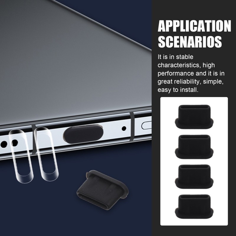 30Pcs Reliable Black Silicone USB Type C Port Stopper Caps for Laptop Protection gallery