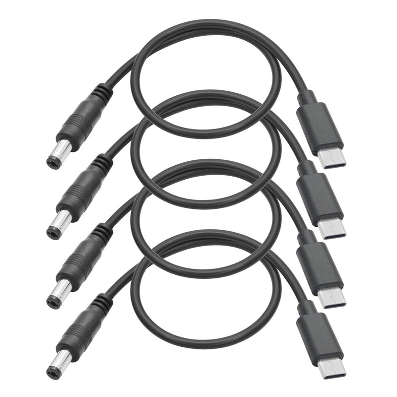 4Pcs DC 5.5mm x 2.1mm to USB Power Cable 1FT, DC 5521 to USB Plug 5V 3A Power…