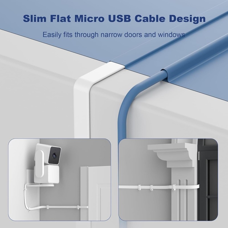 Itramax WYZE Cam Pan V3 Charger Cable 15FT 2Pack,Micro USB Extension Cord 90. gallery