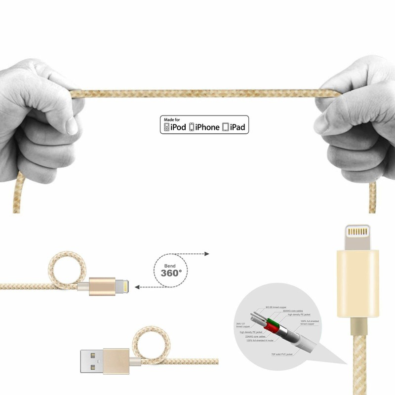 5 2m for Apple iPhone 6 7 8 SE XS 11 Max Xr 11 12 iPad Nylon data charger cable gallery