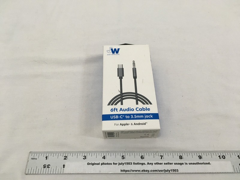 NEW Just Wireless 6-ft Audio Cable USB-C to 3.5mm Jack for Apple & Android (ob) gallery
