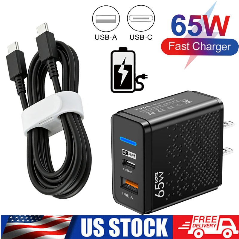 65W Fast Charging USB Type C Wall Charger For iPhone Samsung Google Motorola gallery