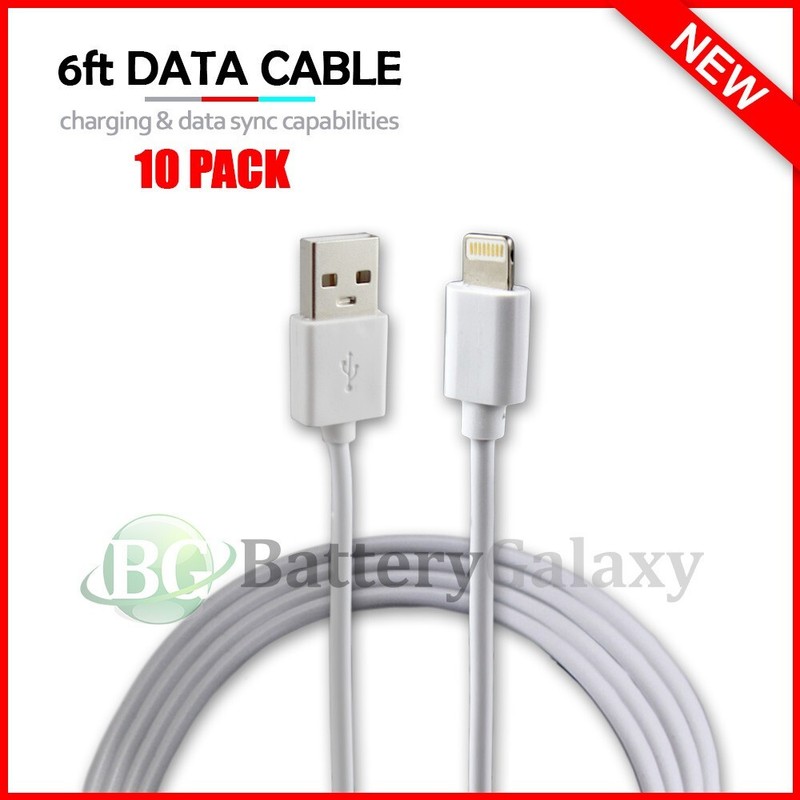 Lot of 10 USB 10' Data Sync Charger Charging Cable Cord iphone 11/12/13/14 Plus