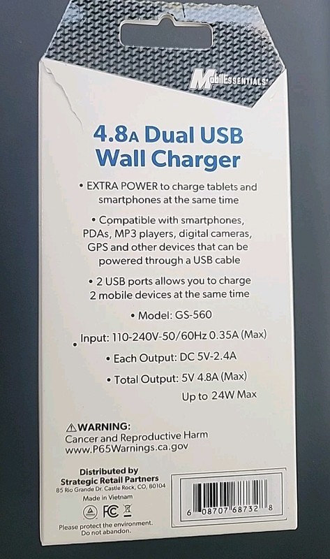MobilEssentials 4.8a Dual USB Wall Charger Block White gallery