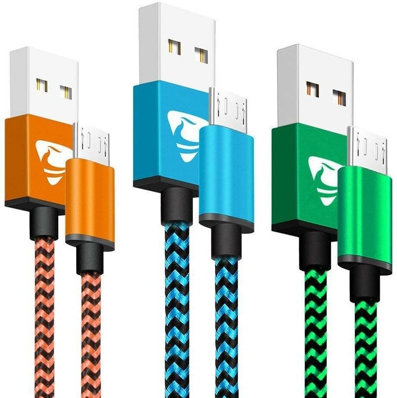 Micro USB Cable Aioneus Fast Android Charging Cord 6ft 3pack Charging Cable 