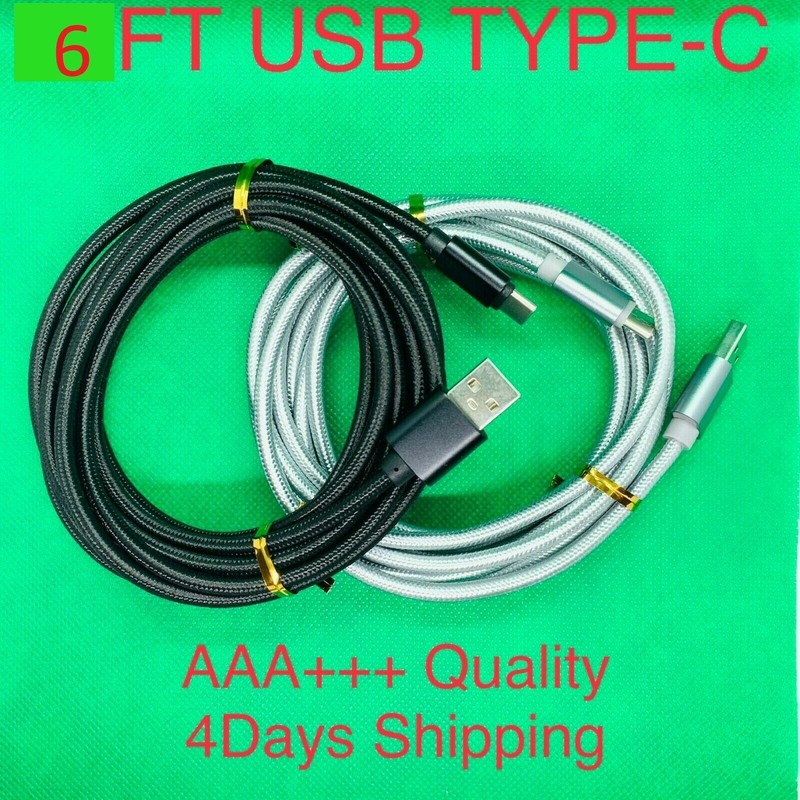 Braided USB C Type-C Fast Charging Data SYNC Charger Cable Cord 6FT EXTRA LONG gallery