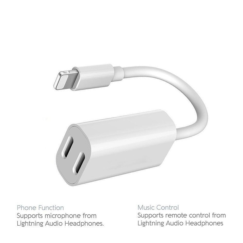 2 In 1 Adapter Earphone Jack Audio Charge Cable For iPhone X XS MAX XR 8 7 Plus gallery