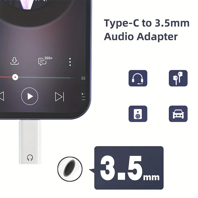 2 Pack USB-C Type C Adapter Port to 3.5MM Aux Audio Jack Earphone Headphone Car gallery