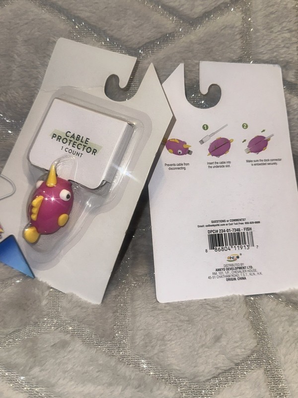 New Cute Pink Baby Fish 🐠 Charger Cable Protector