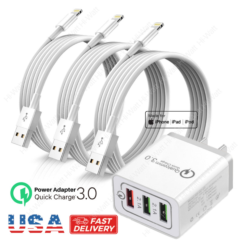 QC3.0 Fast Charger Lot USB Wall Power Adapter US PLUG For iPhone 11 12 13 14 Pro