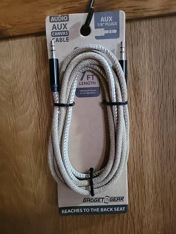 Canvas Auxiliary Cable 7FT By Gadget Gear 3.5mm Audio Jacks gallery