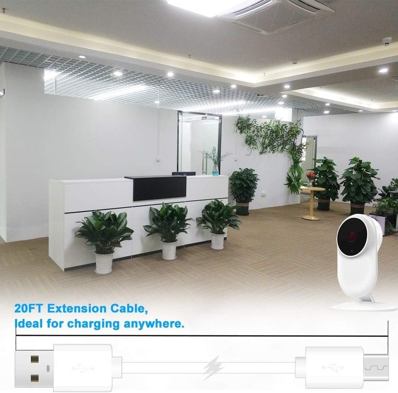 2 Pack Wyze Cam Power Extension Cable 20ft USB Flat Charging Camera Charger Cord gallery