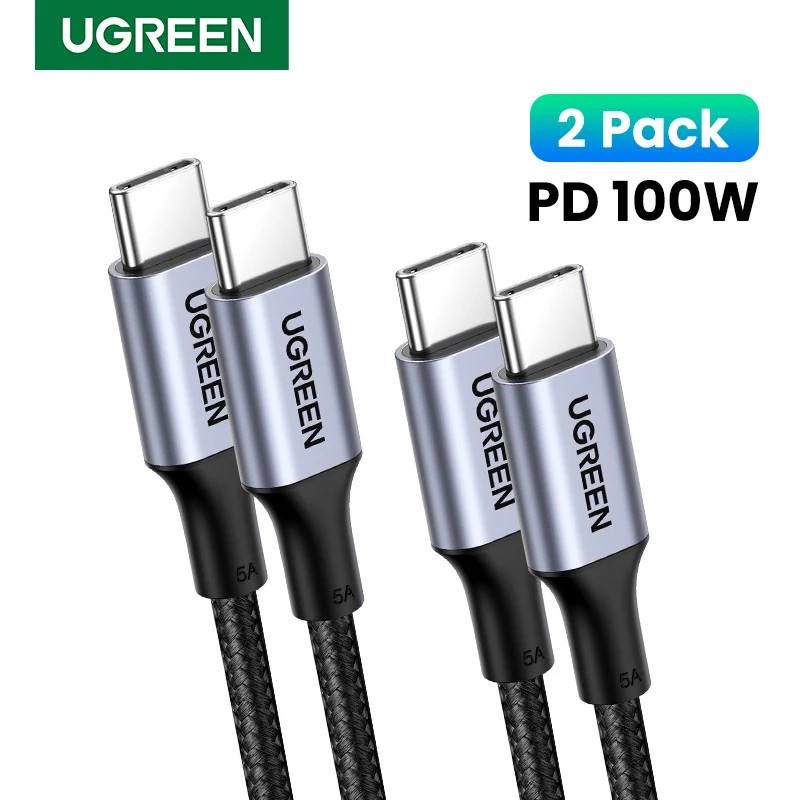 UGREEN 2 Pack USB-C to USB-C Cable PD100W Fast Charge for iPhone Mac Samsung