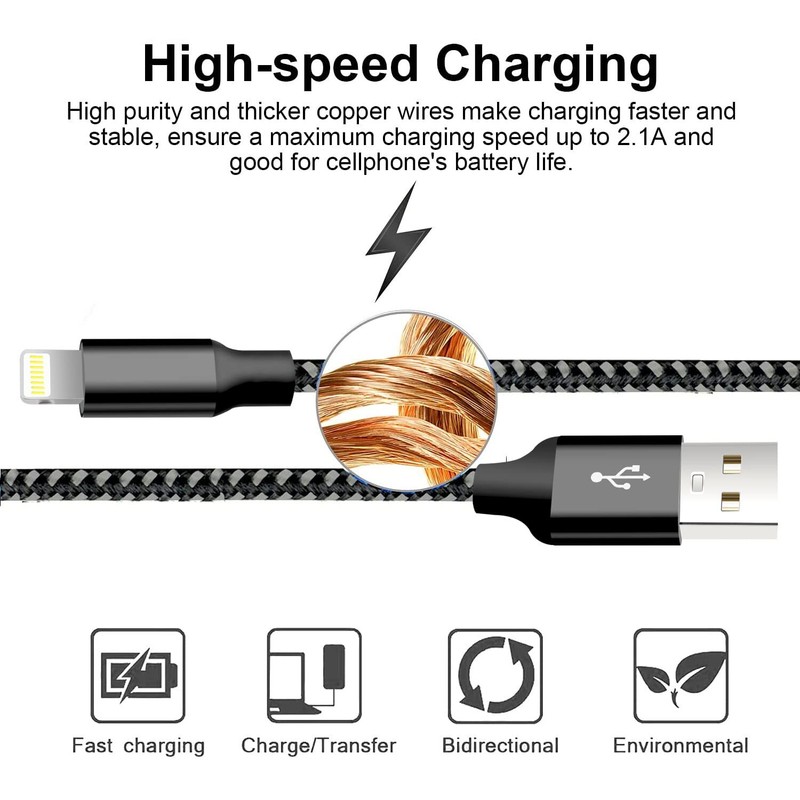 Fast Charger Cable Heavy Duty For iPhone 13 12 11 X XR 8 Charging Cord Wholesale gallery