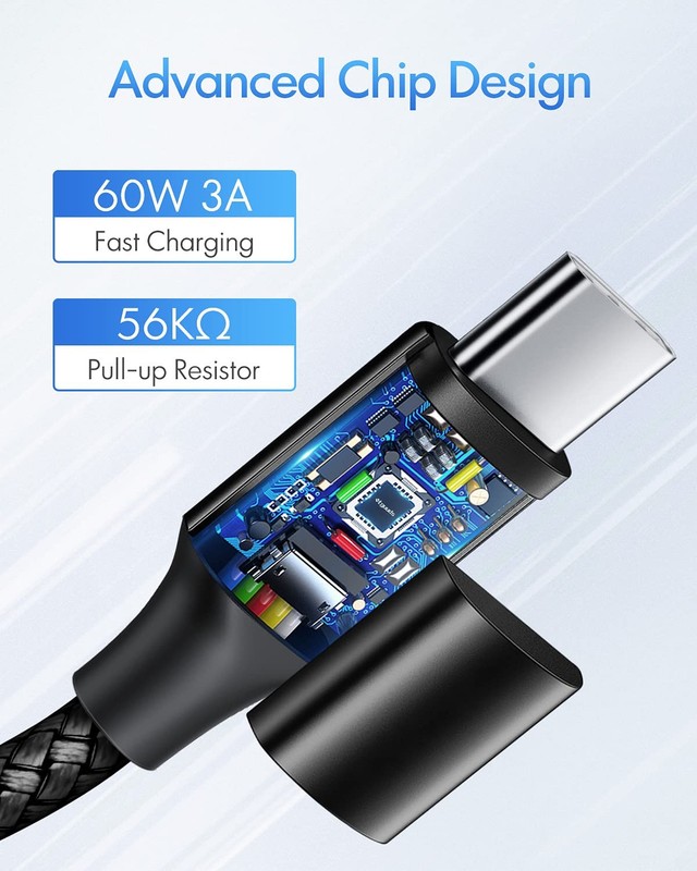 USB C to USB C Cable 2ft, 2-Pack 60W USBC to USBC Cord Type C to C Charger Cable gallery