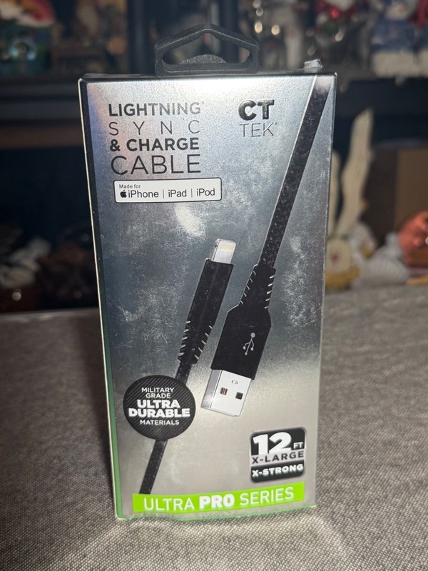 CT Tek Cable 3.7M 12FT Extra Long iPhone Charger Ultra Durable NEW gallery