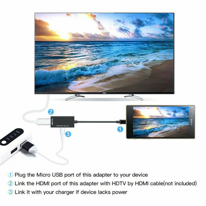 Mini MHL Micro USB to HDMI Cable Adapter 1080P HD TV for Samsung Android Phone gallery