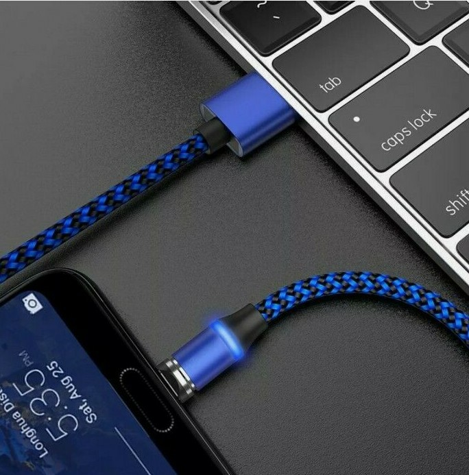 3Pk-Micro USB Cable 90 Degree Rig...5 kindle LG,PS4,Camera(blue).New gallery