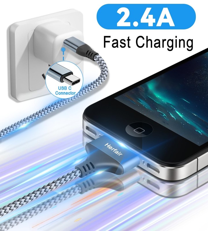 30 Pin to USB C Adapter Ipod Charger Nylon Braided Fast Charging Data Cord Next gallery