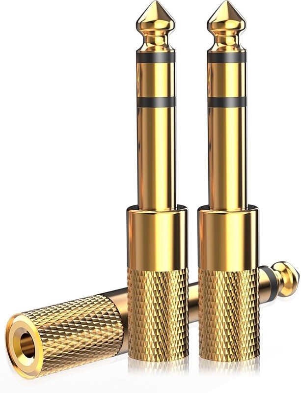 3-Pack 6.35mm Male to 3.5mm Female (1/4 in to 1/8 in) Stereo Headphone Adapter,