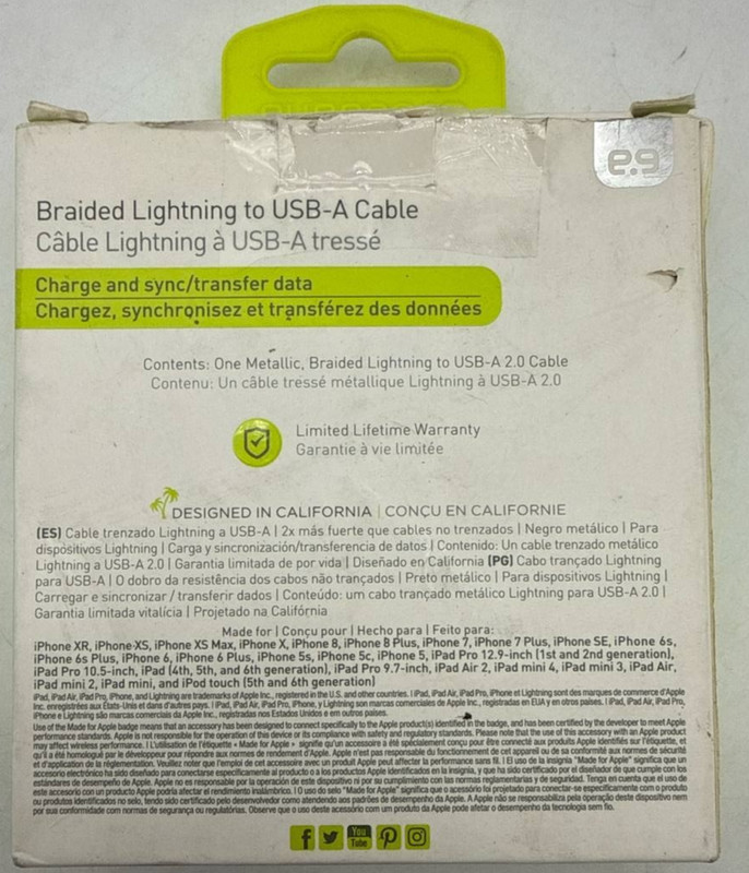 PureGear Charging Braided Cable Charge Sync for Apple iPhone 12 13 14 iPad Pro gallery