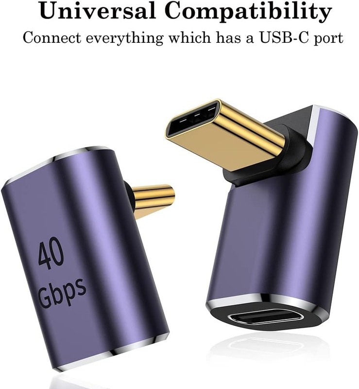 High-Speed 90° USB Type C Extender for Switch, Steam Deck, & More - 2 Pack gallery